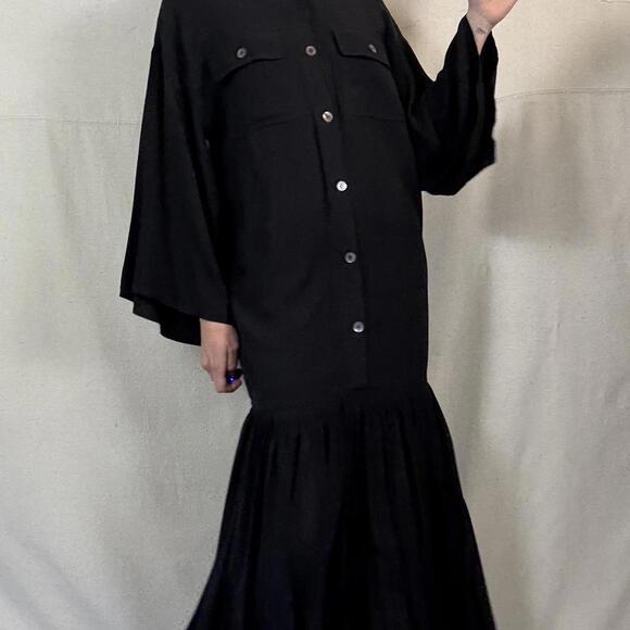 Vintage Gianfranco Ferré Black Pleated Dress - Picture 3 of 8